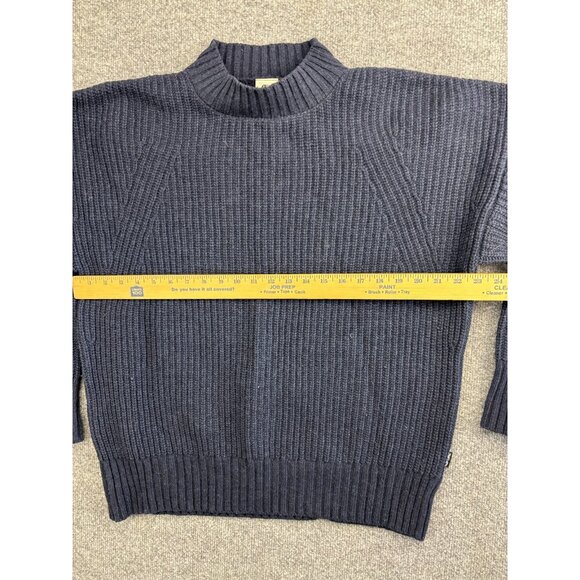 Picture Organic Clothing Merino Wool Sweater Men's Large Navy Blue Cable Knit - Picture 3 of 8